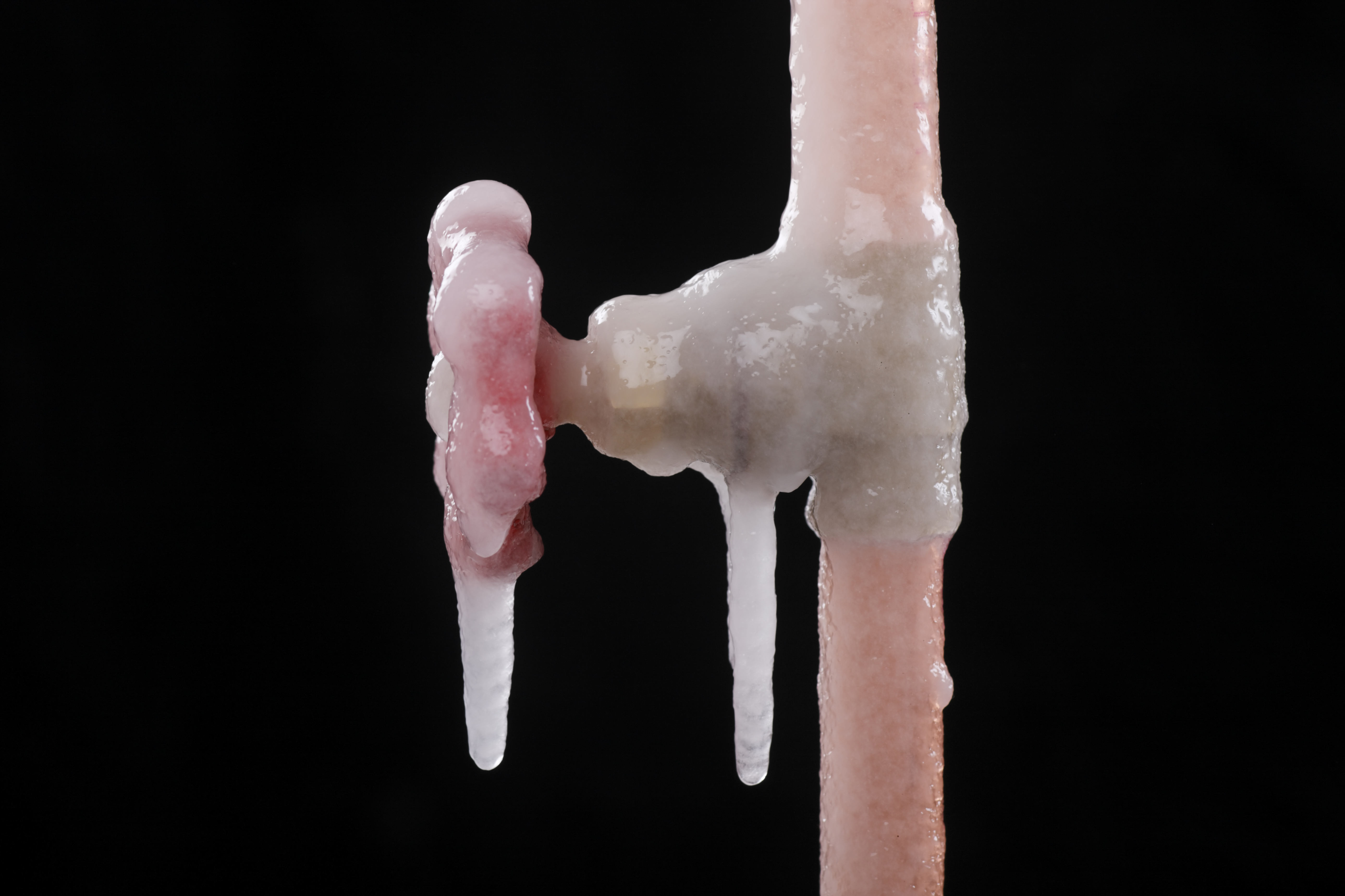 A frozen valve and pipe.